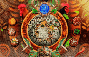 Logo do enredo da Chega Mais para o Grupo de Acesso do Carnaval de Vitória 2026.