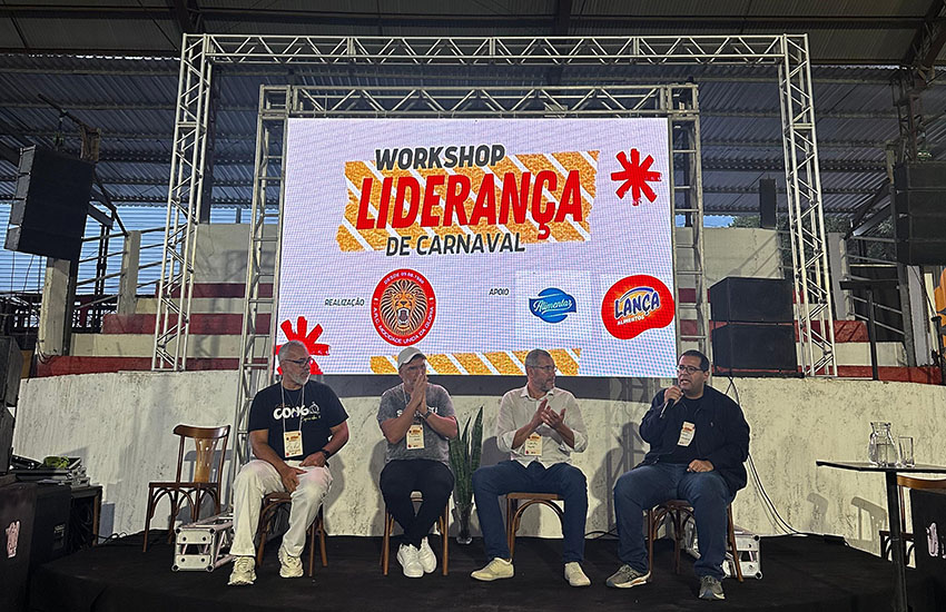Cahê Rodrigues, Petterson Alves, Thiago Monteiro e Claudio Tosta, falando sobre liderança no carnaval.