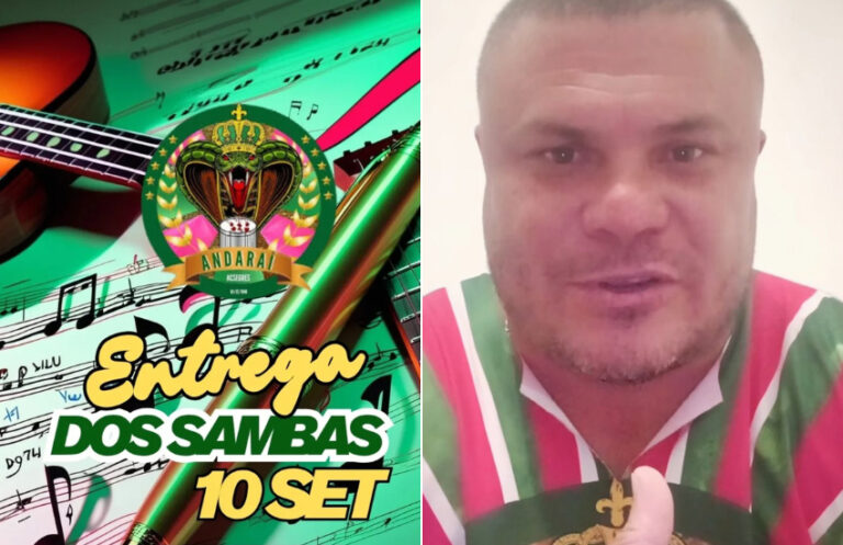 Presidente Thiago Bandeira falando sobre concurso de samba do Andaraí