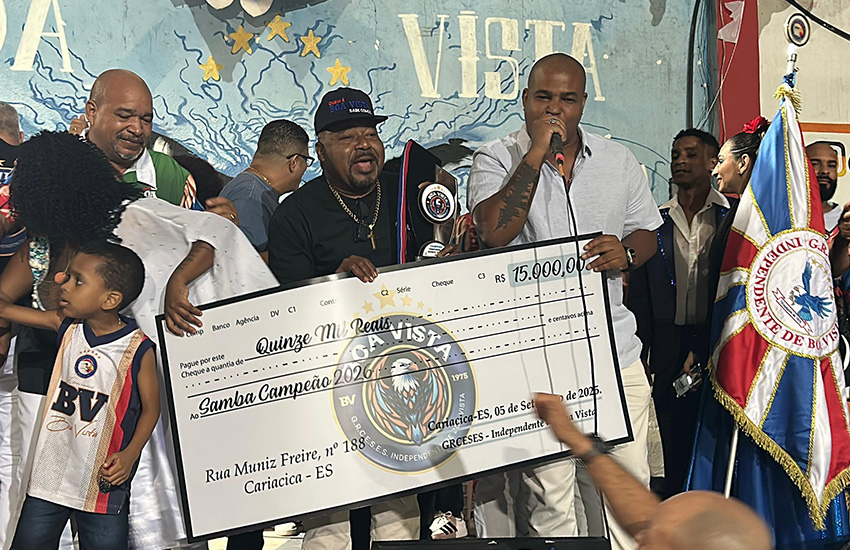 Parceria de Diego Nicolau e Gigi da Estiva vence disputa de samba da Boa Vista