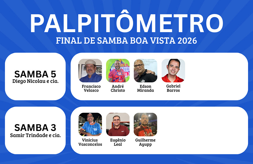 Dupla Diego Nicolau e Gigi da estiva é a favorita para vencer disputa de samba da Boa Vista