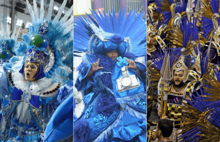 Desfile da Beija-Flor, campeã no Rio de Janeiro, Boa Vista, campeã no Espírito Santo e Rosas de Ouro, campeã em São Paulo