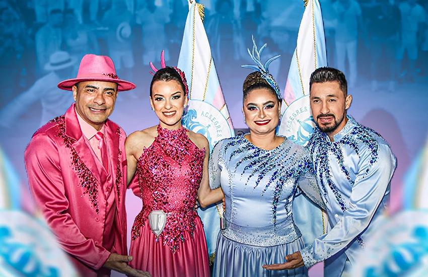 Primeiro e segundo casal de mestre-sala e porta-bandeira da Novo Império para o Carnaval de VItória 2026