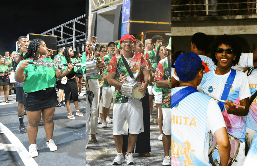 Vídeos das baterias Berço do Samba, Da Nacão e Orquestra estão disponíveis