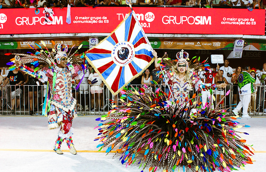 Bruno Simpatia e Vanessa Benittez, casal de mestre-sala e porta-bandeira da Independente de Boa Vista
