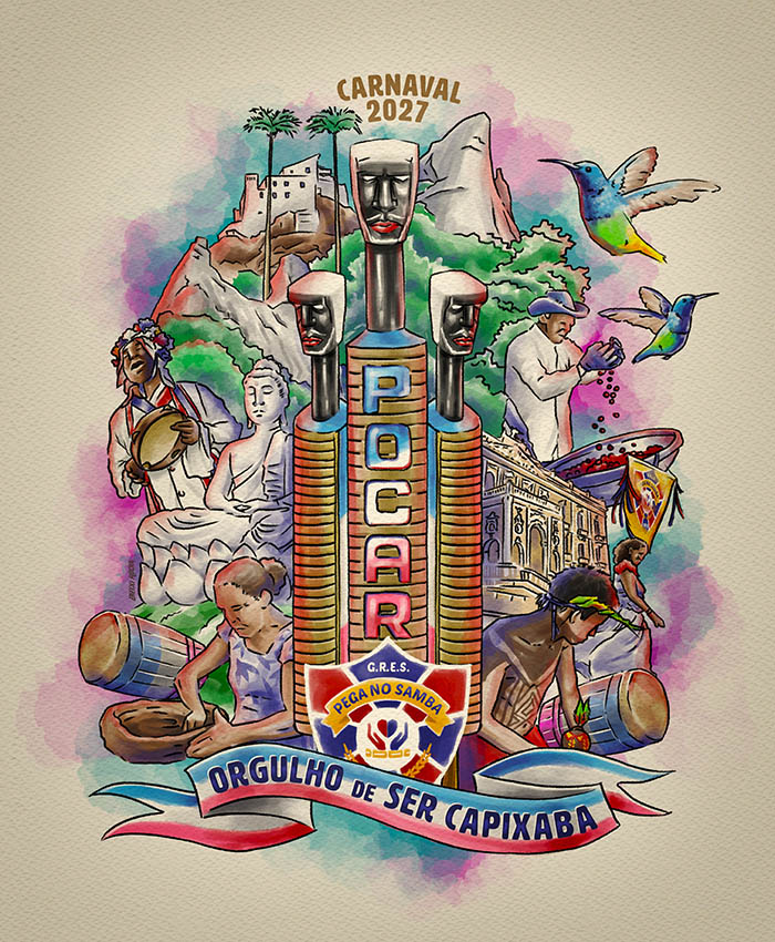 Logo do enredo do Pega no Samba para o Carnaval de Vitória 2027