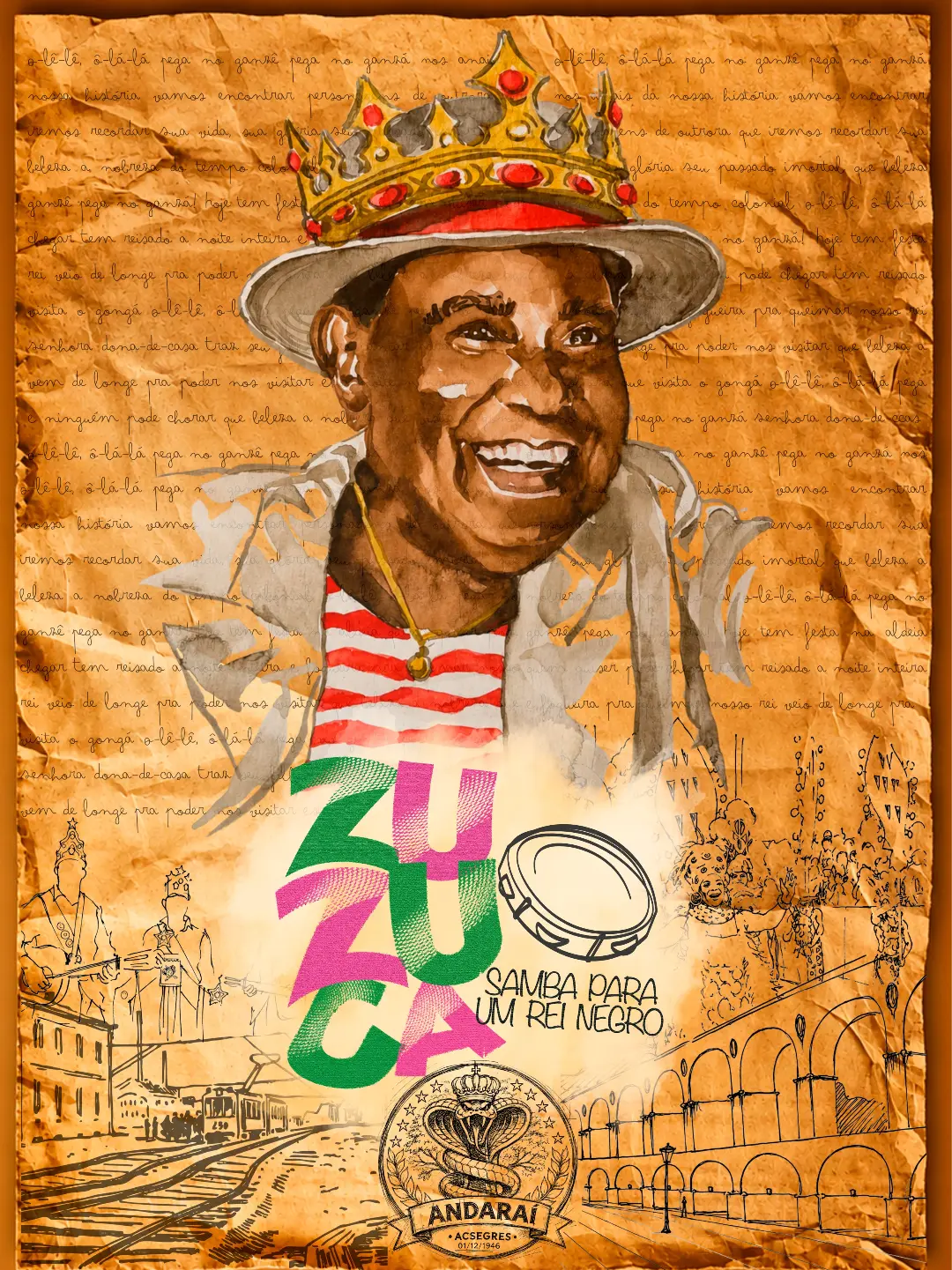 Logomarca do enredo — Zuzuca – Samba para um rei negro