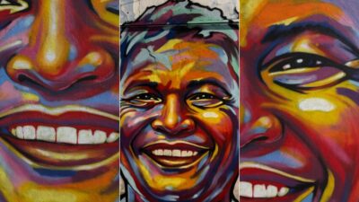 Quadra da Novo Império é revitalizada e ganha grafite em homenagem a Polha