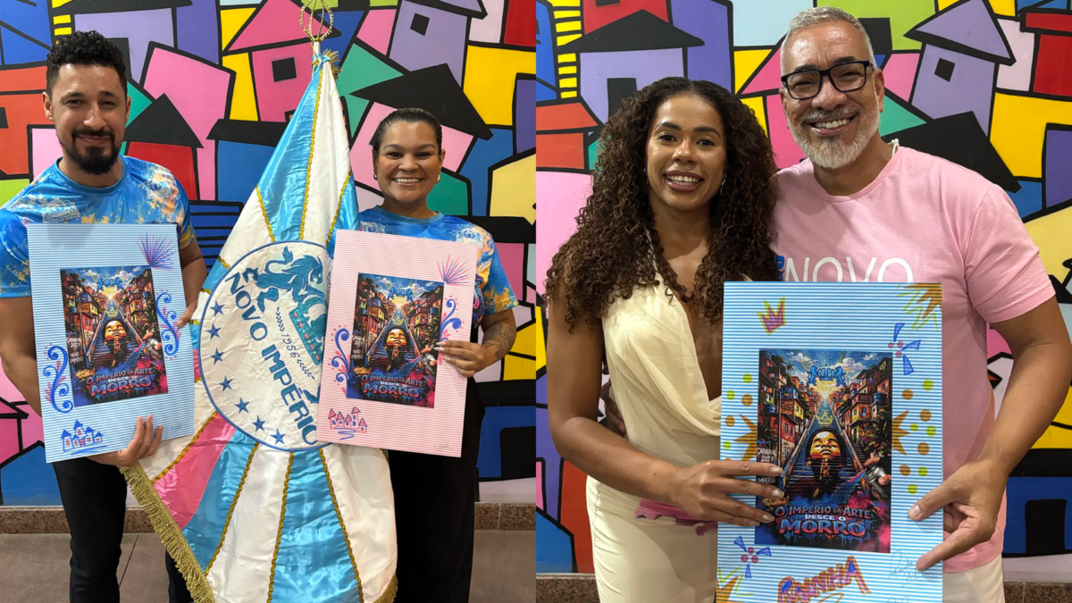 Novo Império entrega figurinos dos casais de mestre-sala e porta-bandeira, musas e rainha de bateria