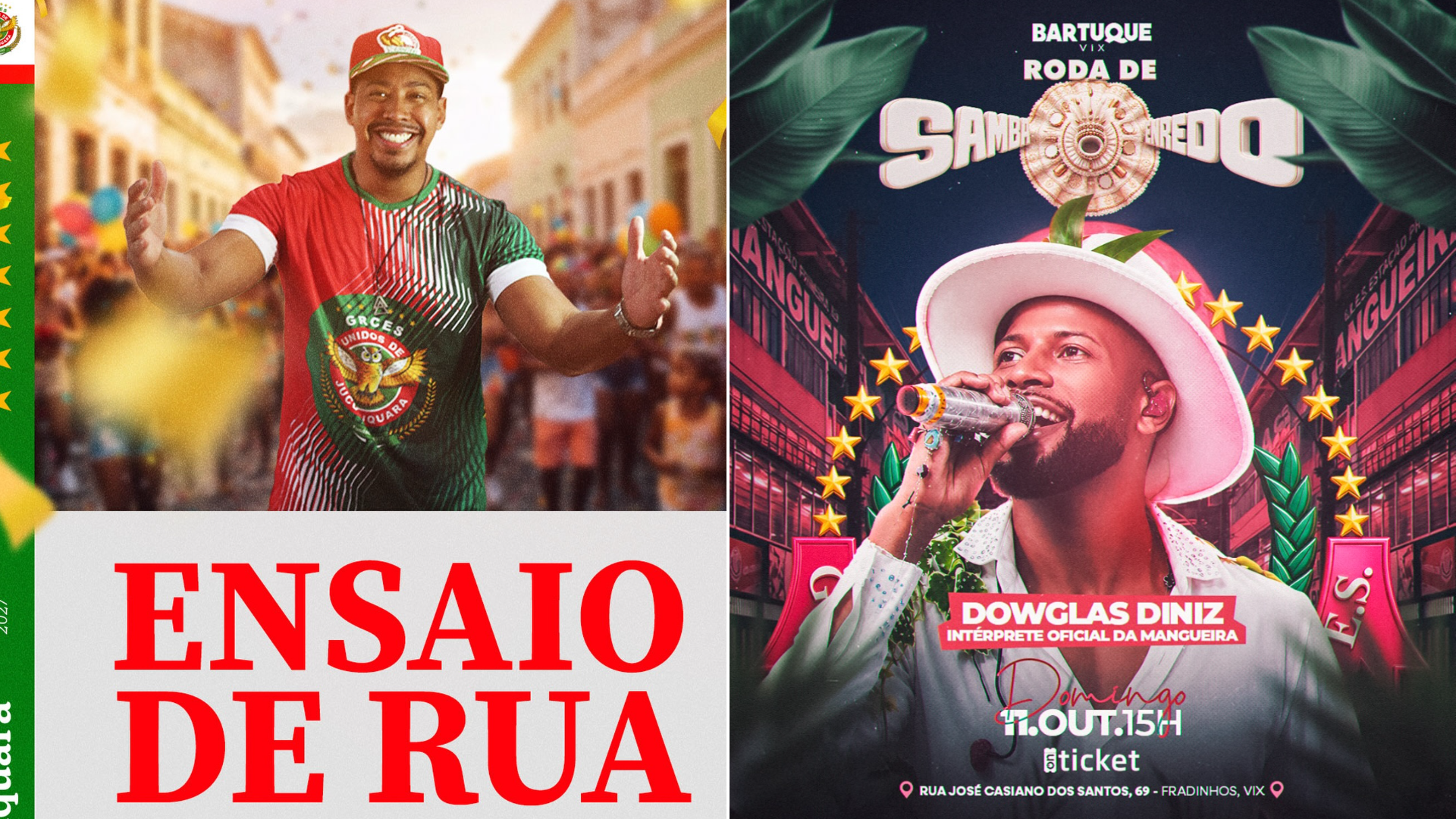 Domingo é dia de ensaio de rua da Jucutuquara e intérprete da Mangueira no Bartuque